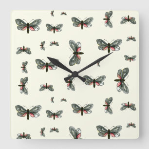 Aglaope infausta - Almond-Tree Leaf Skeletonizer Quadratische Wanduhr