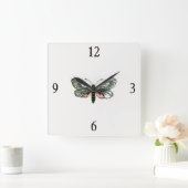 Aglaope infausta - Almond-Tree Leaf Skeletonizer Quadratische Wanduhr (Zuhause)