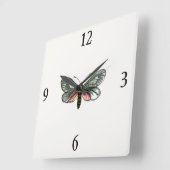 Aglaope infausta - Almond-Tree Leaf Skeletonizer Quadratische Wanduhr (Winkel)