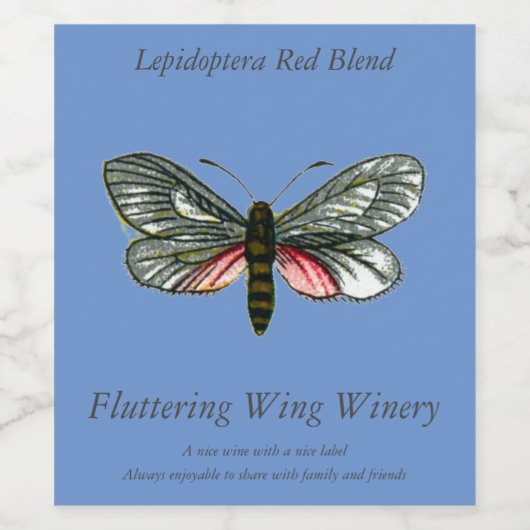 Aglaope infausta - Almond-Tree Leaf Skeletonizer W Weinetikett (Einzelnes Label)