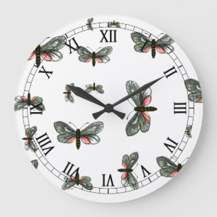 Aglaope infausta - Mandelbaum-Skelettmotte Große Wanduhr