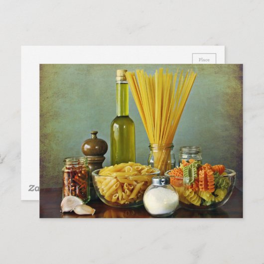 aglio, olio e peperoncino (Knoblauch, Öl und Chili Postkarte (Vorne/Hinten)