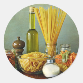 aglio, olio e peperoncino (Knoblauch, Öl und Chili Runder Aufkleber