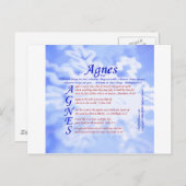 Agnes Acrostic Postkarte (Vorne/Hinten)