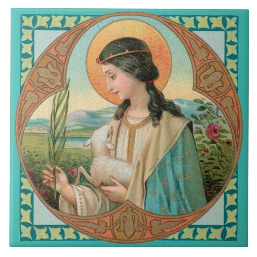 Agnes of Rome (BK 006) Fliese (Vorderseite)