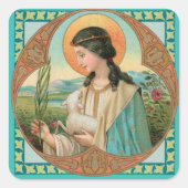 Agnes of Rome (BK 006) Quadratischer Aufkleber (Vorderseite)