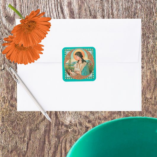 Agnes of Rome (BK 006) Quadratischer Aufkleber