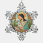 Agnes of Rome (BK 006) Schneeflocken Zinn-Ornament (Vorderseite)