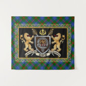 Agnew Clan Abzeichen & Motto w/Lions Tapestry Wandteppich (Vorderseite (Horizontal))