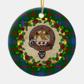 Agnew Clan Abzeichen & Tartan Personalisierte Weih Keramik Ornament (Vorne)