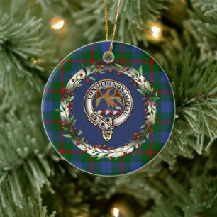 Agnew-Clan-Abzeichen und -Tartan personalisierter  Keramik Ornament