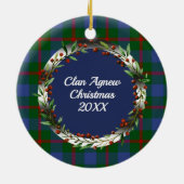 Agnew-Clan-Abzeichen und -Tartan personalisierter  Keramik Ornament (Hinten)