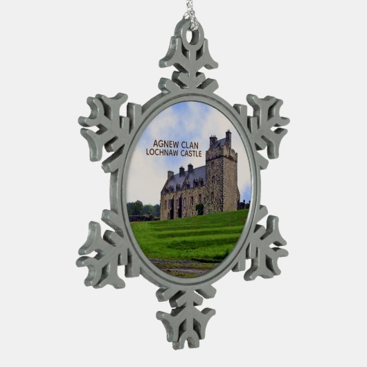 Agnew Clan's Lochnaw Castle Xmas Zauberkunst Schneeflocken Zinn-Ornament (Links)