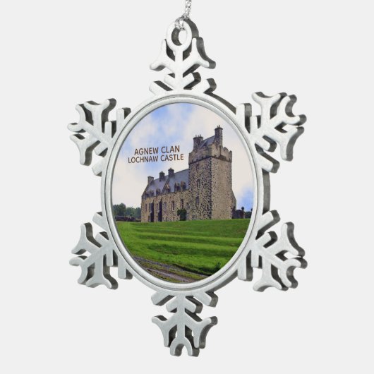 Agnew Clan's Lochnaw Castle Xmas Zauberkunst Schneeflocken Zinn-Ornament (Rechts)