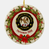 Agnew Scottie Dog & Santa Personalized Keramik Ornament (Hinten)