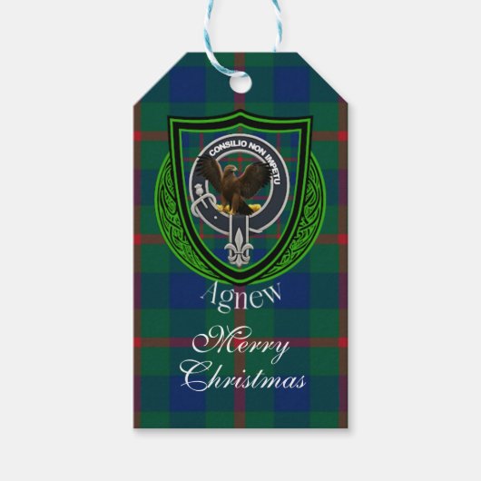 Agnew Scottish Clan Tartan & Crest Geschenkanhänger (Vorderseite)