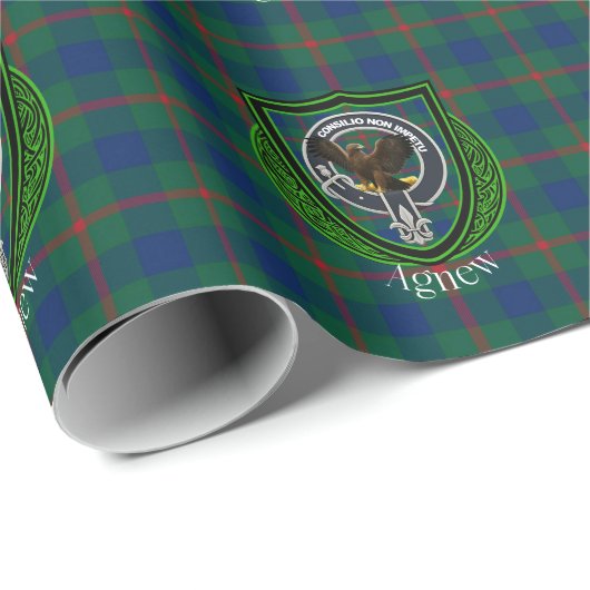 Agnew Scottish Clan Tartan & Wappen Geschenkpapier (Rolleneckpunkt)