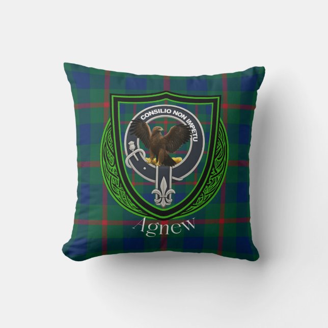 Agnew Scottish Clan Tartan Wappen Kissen (Vorderseite)