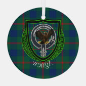 Agnew Scottish Clan Tartan & Wappen Ornament Aus Glas (Rückseite)