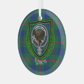 Agnew Scottish Clan Tartan & Wappen Ornament Aus Glas (Vorderseite links)