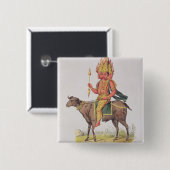Agni, Gott des Feuers, graviert durch Torte Button (Vorne & Hinten)