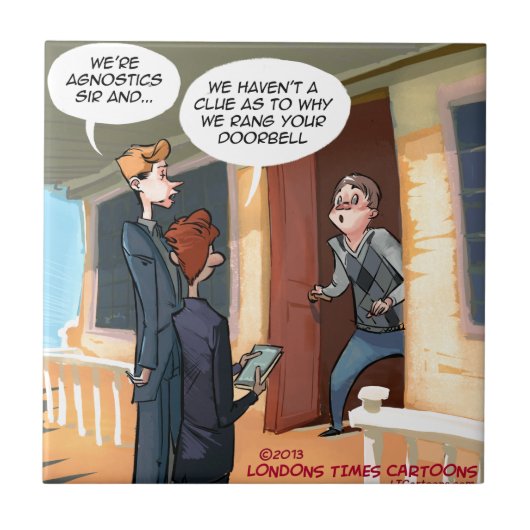 Agnostische Missionare Funny Fliese (Vorderseite)