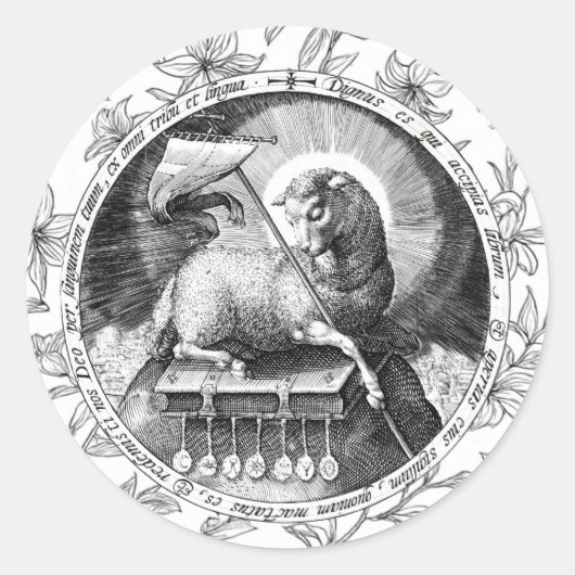 Agnus Dei Lamm Gottes Rund Aufkleber  (Vorderseite)