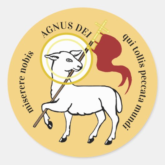 Agnus Dei Runder Aufkleber (Vorderseite)