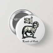 Agnus Dei The Paschal Lamb of God Fine Art  Button (Vorne & Hinten)