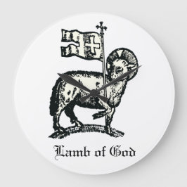 Agnus Dei The Paschal Lamb of God Fine Art  Große Wanduhr