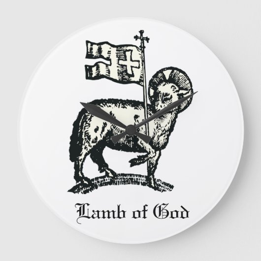 Agnus Dei The Paschal Lamb of God Fine Art  Große Wanduhr (Vorderseite)