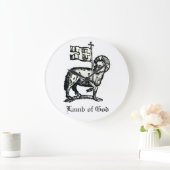 Agnus Dei The Paschal Lamb of God Fine Art  Große Wanduhr (Zuhause)