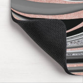 agode geode Rose silber schwarz Mousepad (Ecke)