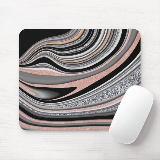 agode geode Rose silber schwarz Mousepad (Mit Mouse)