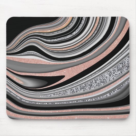 agode geode Rose silber schwarz Mousepad (Vorne)