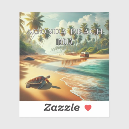 Agonda Beach India 3 Inch Vinyl Sticker (Blatt)