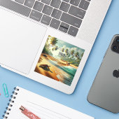 Agonda Beach India 3 Inch Vinyl Sticker (Laptop mit iPhone)