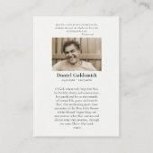 Agonie auf der Beerdigungskarte des Gartens Platzkarte (Rückseite)