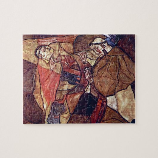 Agonie, der Todekampf von Egon Schiele Puzzle (Horizontal)