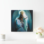 Agonie im Garten, 1898 von Frans Schwartz Quadratische Wanduhr (Zuhause)