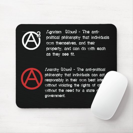 Agorism u. Anarchie definiert Mousepad (Mit Mouse)