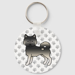 Agouti Alaskan Malamute Niedlich Cartoon Dog & Paw Schlüsselanhänger