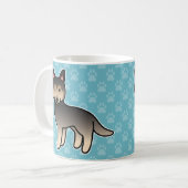 Agouti Cartoon Siberian Husky Kaffeetasse (Vorderseite Links)