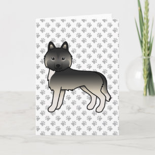Agouti Sibirischer Husky Süßer Cartoon-Hund Karte