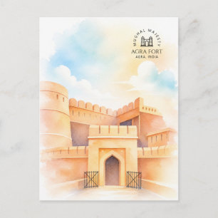 Agra Fort Indien   Architektur Landschaft Feiertagspostkarte