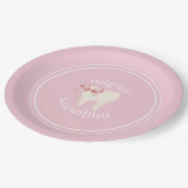 Agra Hadig Pink Bow First Tooth Pappteller (Schrägansicht)