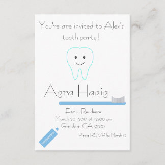 Agra Hadig Tooth Party Einladung