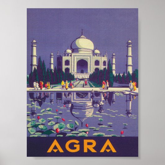 Agra India Vintage Travel Poster (Vorne)
