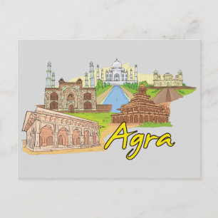 Agra, Indien Berühmte Stadt Postkarte