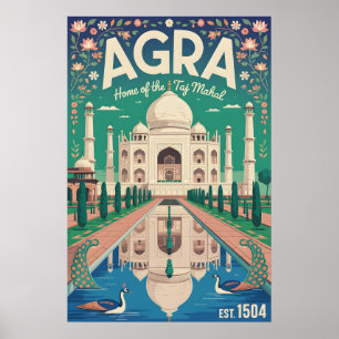 Agra Indien Vintage Reiseplakat Poster